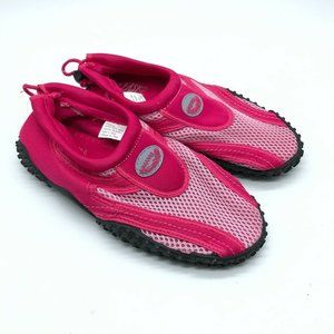 Easy USA Womens Water Shoes Drawstring Mesh Slip On Pink Size 6